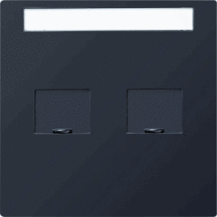 Gira 066347 - inzetplaat voor draagring 2 x modulair jack zwart