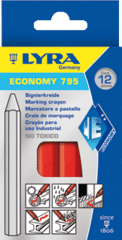 LYRA 4850017 - aftekenkrijt 795017 rood doos 12 stuks