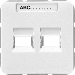 Jung CD569-25WEWW - inzetplaat + afdekplaat voor 2 x modulair jack alpin wit