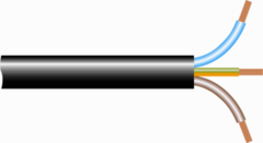 Vmvl rond 2x0.75 zwart per meter