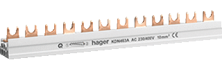 Hager KDN463A - verbindingsrail 4-polig 63a quickbusbar (3xaardlekschakelaar 0f 3 krachtautomaten)