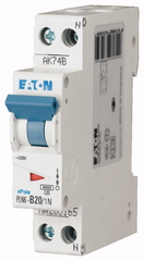 Eaton 263165 - automaat 20amp 1p+n 18mm pln6-b20/1n