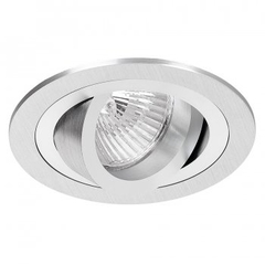 inbouwspot rond aluminium geborsteld 230V draaibaar + lamphouder GU10