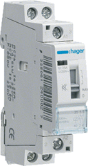 Hager ERD225SDC - Magneetschakelaar 25 A met handbediening, 2maak, geruisarm, 24 V DC