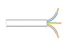 Vmvl 3x1.0mm2 wit per meter