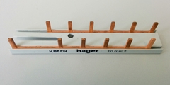 Hager KB5FN - aansluitrail 2-polig 7mod (1xaardlek 2-polig + 3 automaten + fornuisgroep)