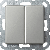 Gira 0128600 - Drukvlakschakelaar 2xwissel systeem 55 edelstaal