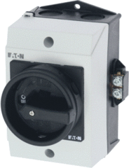 Eaton 199536 - AAN-UIT-schakelaar AC voor PV-installatie, 4-polig, 25 A, knop zwart,