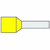 Klemko 727080 - Geïsoleerde Adereindhuls 6,00mm2 geel penlengte = 12mm zak 100 stuks