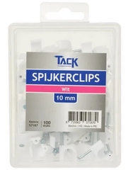 Tack 57187 - spijkerclip wit 10.0mm doos 100 stuks