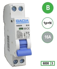 GACIA Europe - m80n-b16 - m80n-b16 inst. 1p+n b16 6ka (18mm)