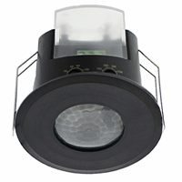 Klemko 870472 - aanwezigheiddetector plafond pir, 230v, 2000w, 7m, 40m2, zwart
