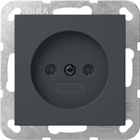 Gira 448028 - wcd 2-polig inzetplaat zonder randaarde antraciet 55
