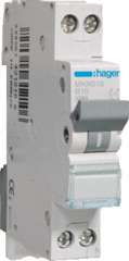 Hager MKN516 - instautomaat 1p+n 16a (6KA) schroefcontacten