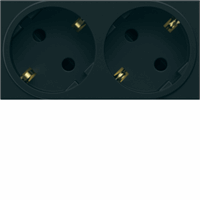 Hager WXF472N - Gallery contactdoos, steekklem, 2-voudig, zwart