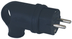 Power PWS161KH - Solidstekker 16A rubber haaks randaarde IP44 zwart