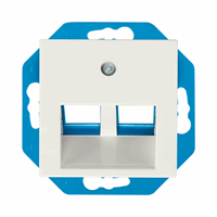 ION INDUSTRIES - 13.300.114 - modular jack 30° 2-voudig met centraalplaat v1/j1 alpin wit