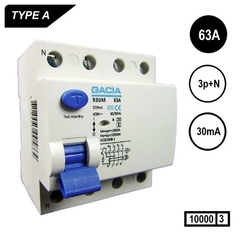 GACIA Europe r80m-6340 - aardlekschakelaar 4-polig 63amp 30ma 10ka