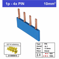 SEP Europe p01004b00 - kam 1-fase 4-polig 17,8mm blauw