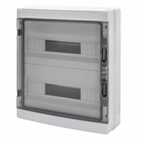 Gewiss GW40107 - kunststof opbouwkast met din rail - met transparant deurtje - wanden gesloten 2x18mod