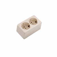 Martin Kaiser 715/ws - MK opbouw wandcontactdoos 2-voudig randaarde wit