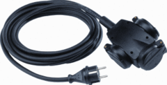 ABL SURSUM 1473-101.5 - hangkoppeling 3-voudig rubber 10mtr snoer 3x1,5mm2 ip44