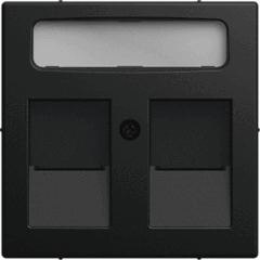 Busch Jaeger 2CKA001753A0200 - centraalplaat modular jack 2-voudig Balance SI zwart mat (1800-915)
