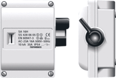 Norwesco 310004 - sa225 werkschakelaar2p 25a m25 grijs ip54