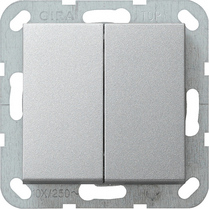 Gira 012826 - drukvlakschakelaar 2x wissel aluminium 55