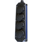Hateha 12.212.002 - nylon wcd randaarde vd16/4k zwart 4-voudig opbouw voorbedraad