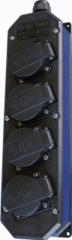 Hateha 12.212.002 - nylon wcd randaarde vd16/4k zwart 4-voudig opbouw voorbedraad